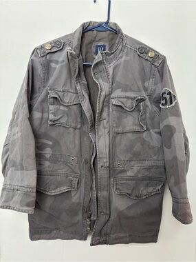GAP Vintage Y2K Military Inspired Camo Field Jacket Kids Sz L 10